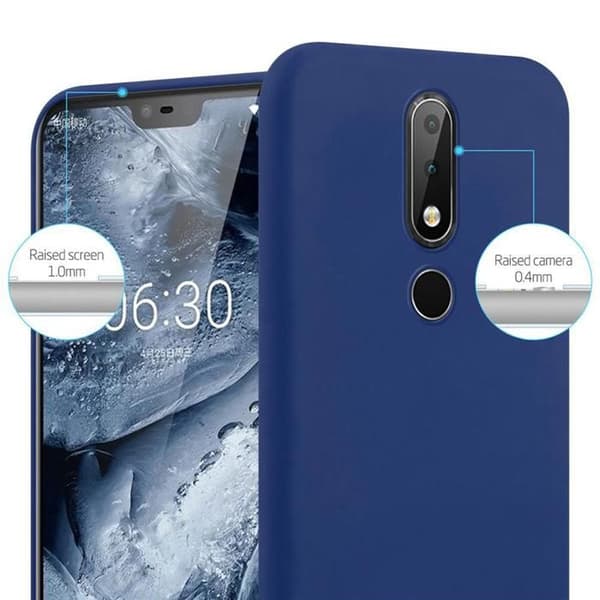 Skyddsfodral för Nokia 6.1 PLUS / X6 MÖRKBLEU Antichock Silikon Blå