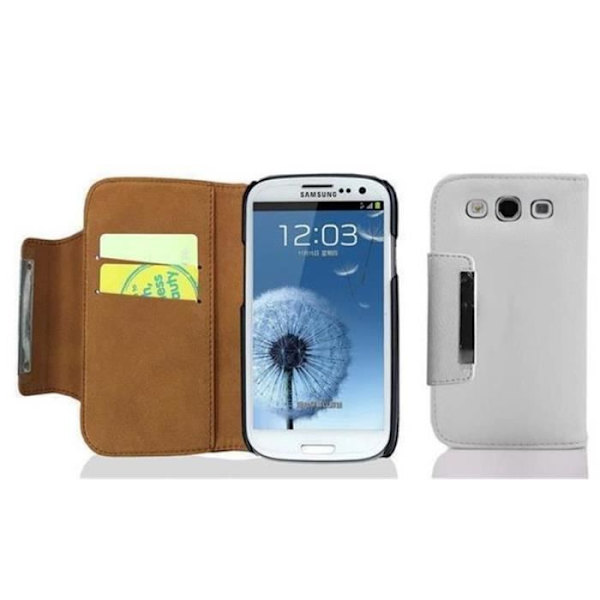 Cadorabo Fodral till Samsung Galaxy S3 - S3 NEO, VIT BRUNT SLIM Design Magnetlås