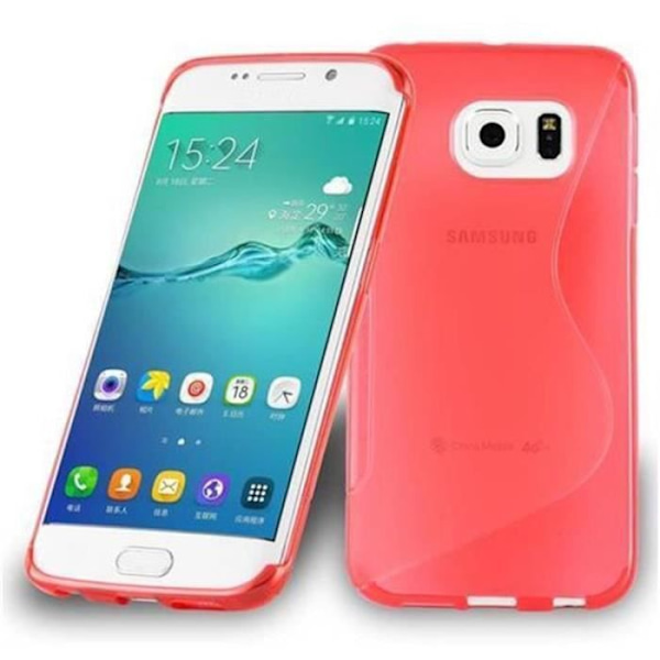 Samsung Galaxy S6 EDGE KÖRSBÄRSRÖTT Fodral Cadorabo DESIGN S Gel TPU Silikonskydd Fodral Skydd Ultra Slim Bumper