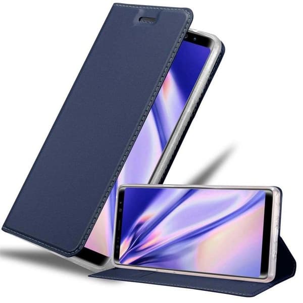 Flipfodral för Samsung Galaxy NOTE 8 i MÖRKBLAU Klassisk Plånbok Stötsäker Blå
