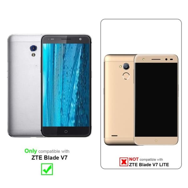 Fodral med lock för ZTE Blade V7 Plånbok i KLASSISK SILVER Stötsäker Grå