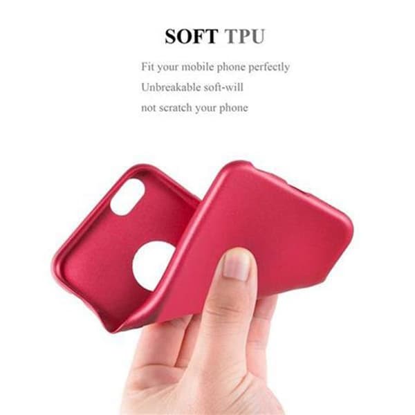 Skal för iPhone 6 PLUS / 6S PLUS Skyddsskal i METALLISK RÖD Matt Design Röd