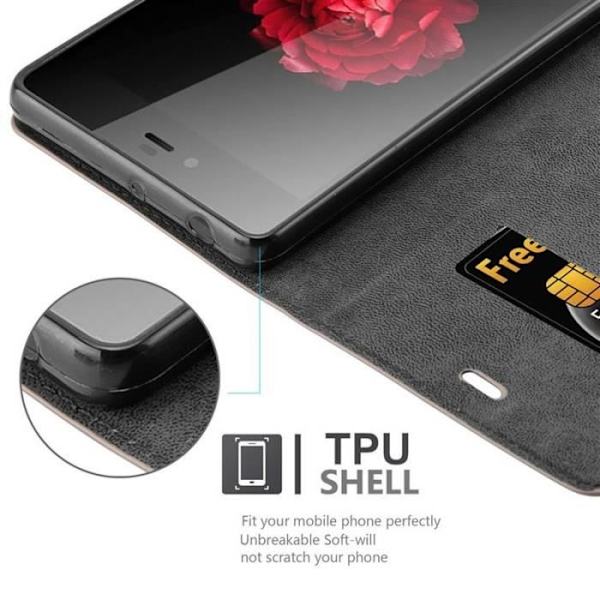 ZTE NUBIA Z9 MAX Fodral i COFFEE BROWN från Cadorabo (INVISIBLE MAGNETIC CLOSURE Design) Helt skyddsfodral med Flip Flip