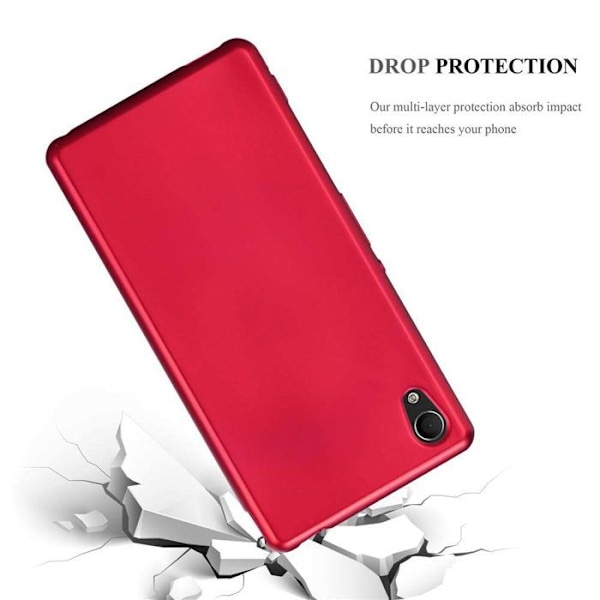 Coque för Sony Xperia M4 AQUA Hölster i METALLIC RÖD Etui Case Cover Skyddssilikon TPU Cover matt Röd
