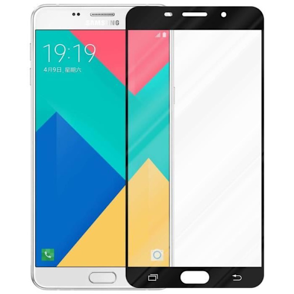 Skärmskydd - CADORABO - Samsung Galaxy A9 2015 - Härdat glas - Genomskinlig - 0,3 mm Transparent, svart