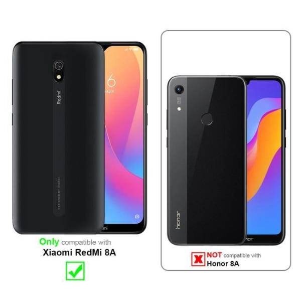 Cadorabo 3x helskärmsskydd för Xiaomi Redmi 8A i TRANSPARENT med SVART härdat härdat skärmskydd