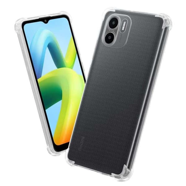 Transparent stötsäker silikonfodral för Xiaomi RedMi A1 Vit