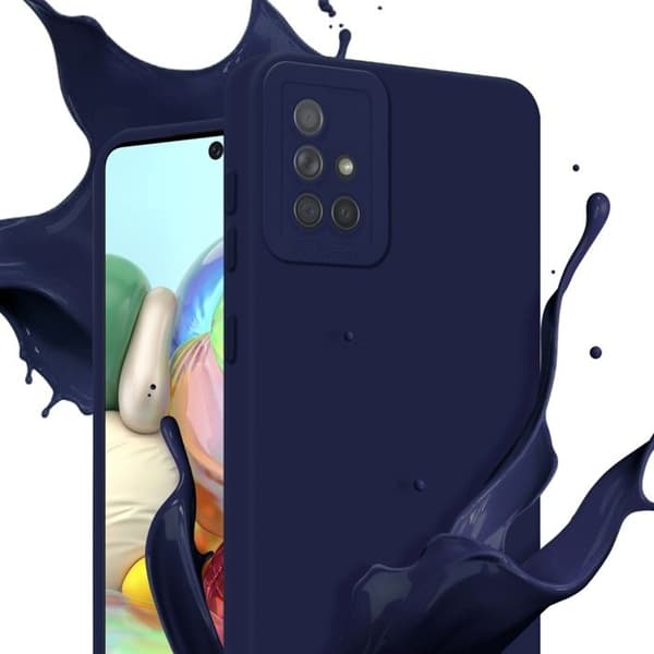 Skyddsfodral för Samsung Galaxy A71 4G i MÖRKBLA FLYTANDE Antichock Blå