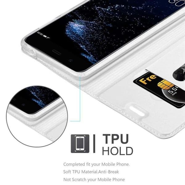 Flipfodral för Huawei P10 PLUS Fodral i KLASSISK SILVER Plånbok Stötsäker Grå