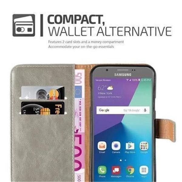 Samsung Galaxy J3 2017 (7) Fodral US Version i CAPPUCINO BROWN by Cadorabo (LYXdesign) Helt skyddsfodral med flipskydd