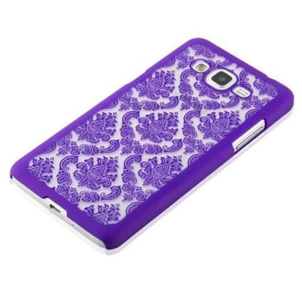 Cadorabo fodral till Samsung Galaxy GRAND PRIME - i lila - Henna Flowers Paisley Design - Hårt skal