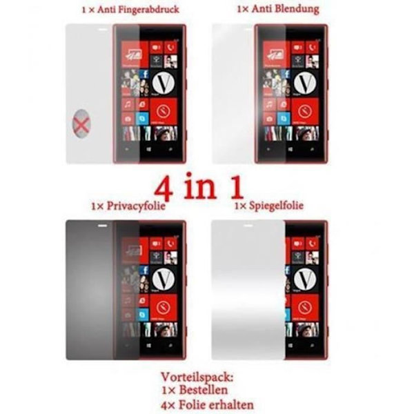 Cadorabo Nokia Lumia 720 4x HIGH CLEAR TRANSPARENT Skärmskydd - Privacy Mirror Matt Anti-Fingerprint Transparent