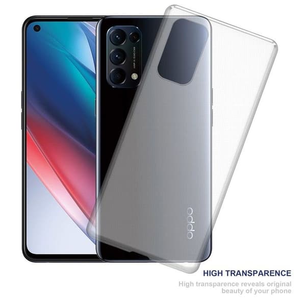 Transparent stötsäker silikonfodral för Oppo FIND X3 LITE Vit