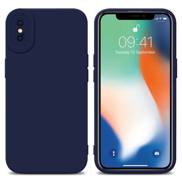 Skyddsfodral för iPhone XS MAX i MÖRKBLEU FLUID Stötsäker Blå