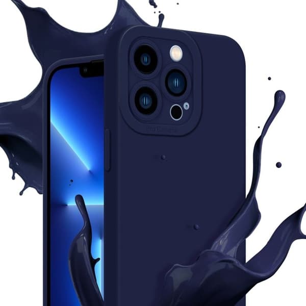 Skyddsfodral för iPhone 12 PRO MAX i MÖRKBLADE FLUID Antichock Blå