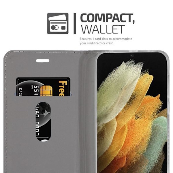 Coque - CADORABO - Samsung Galaxy S22 ULTRA - Ljus Gråbrun - Similläder - Magnetisk Stängning LJUSGRÅ BRUN