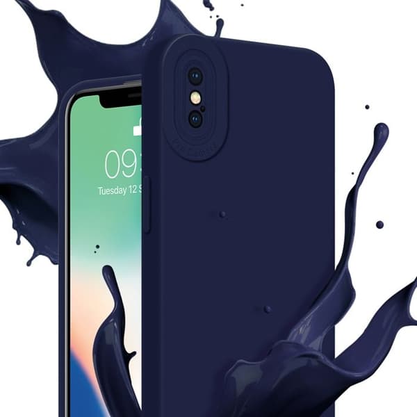 Skyddsfodral för iPhone X / XS i MÖRKBLEU FLUID Stötsäker Blå