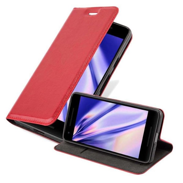 Skyddsfodral för Google PIXEL 2 XL Fodral i RÖD ÄPPLE Plånboksfodral Wallet Röd