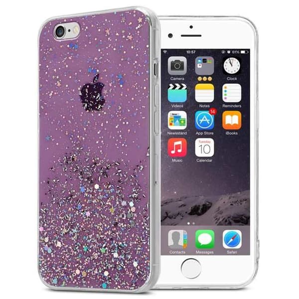 iPhone 6 PLUS / 6S PLUS Skal Lila med Glitter Skydd Glittrande Design Violett