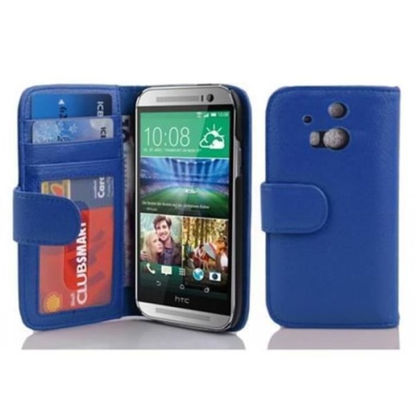 Cadorabo - Fodral Skal för &gt; HTC ONE M8 (2. Generation) &lt; – Plånbok (med kortplatser) i CELESTIAL BLUE