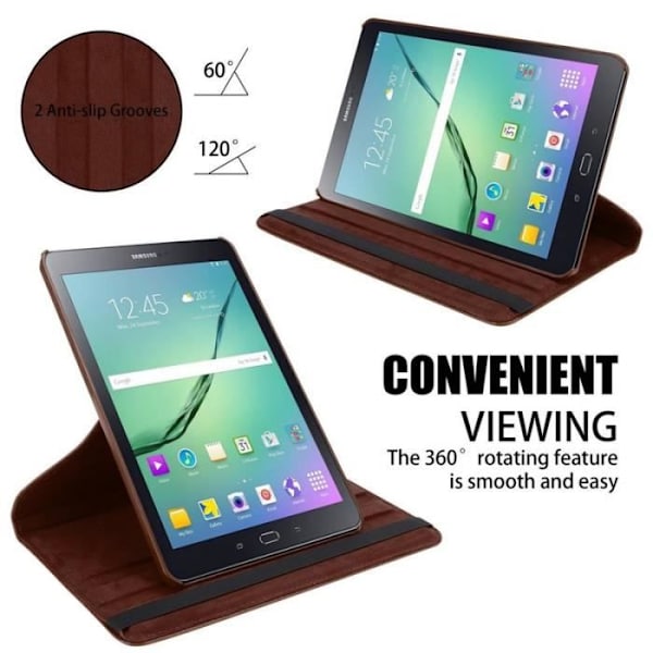 Cadorabo Fodral till Samsung Galaxy Tab S2 (8.0" Zoll) SM-T715N - T719N i brunt - UTAN automatisk väckning