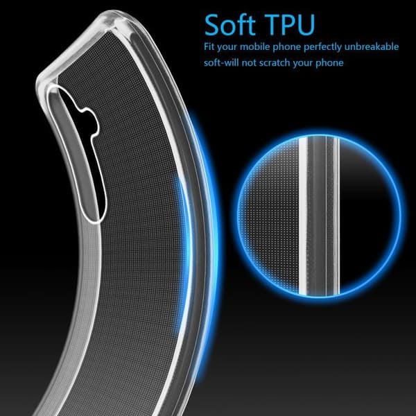 Transparent stötsäker silikonfodral för Samsung Galaxy S24 FE Vit