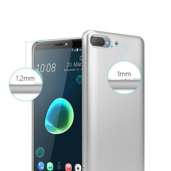 Cadorabo Fodral fungerar med HTC Desire 12 PLUS i METALLISKT SILVER - Stötsäkert och reptåligt TPU silikonskydd - Ultratunt