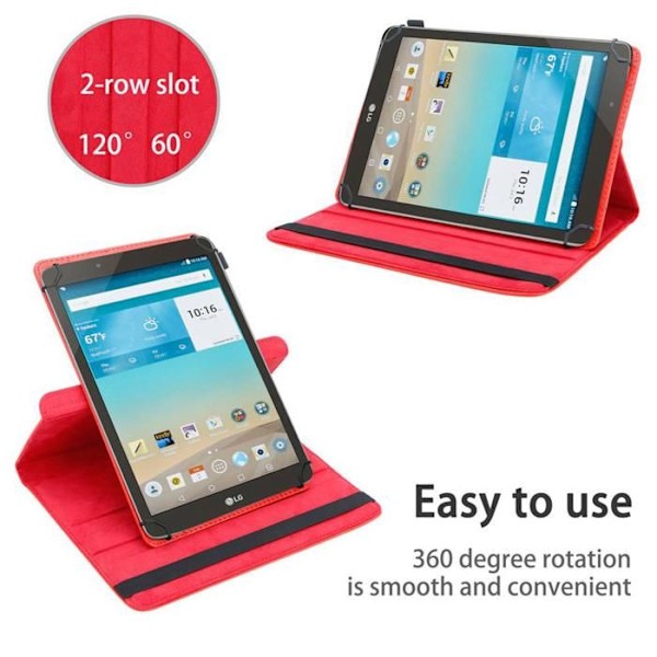 Fodral för LG G Pad F (8.0 Zoll) Etui i RÖD Hölje Skydd 360 grader konstläder Plånbok Wallet Röd