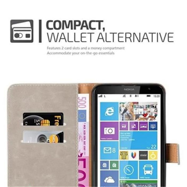Nokia Lumia 1320 i CAPPUCINO BROWN by Cadorabo (LUXURY Design) Fullt skyddsfodral med flipskydd och stativ
