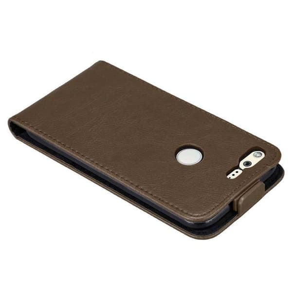 Etui för Google PIXEL Fodral med lock i MÖRK BRUN Flip Skydd brun