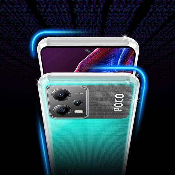 Transparent stötsäker silikonfodral för Redmi Note 12 5G Vit