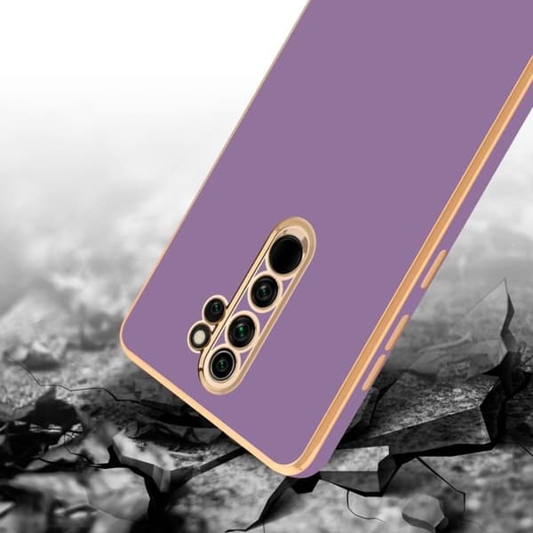 Fodral för Xiaomi RedMi NOTE 8 PRO Glansig Lila - Guld med skydd för kamera Violett