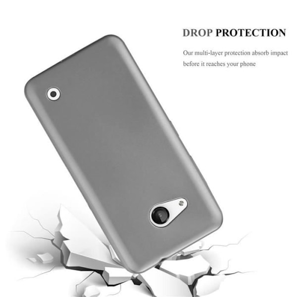 Cadorabo Fodral fungerar med Nokia Lumia 550 i METALLIC GREY - Stötsäker och reptålig TPU silikonhölje - Ultra Slim