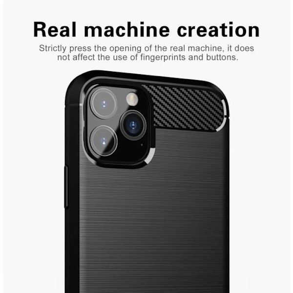 Fodral till Apple iPhone 11 PRO MAX i BORSTAD SVART Cadorabo Cover Skydd i flexibel TPU silikon kol rostfritt stål