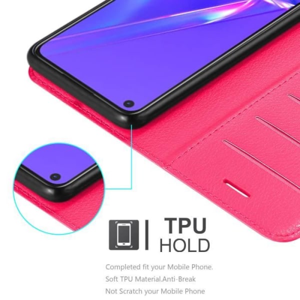 Coque för Oppo A72 - CADORABO - LOTUS ROSA - Syntetiskt läder - Magnetisk stängning - Ställfunktion LOTUS ROSA
