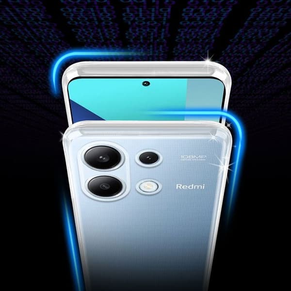 Transparent stötsäker silikonfodral för Redmi Note 13 4G Vit