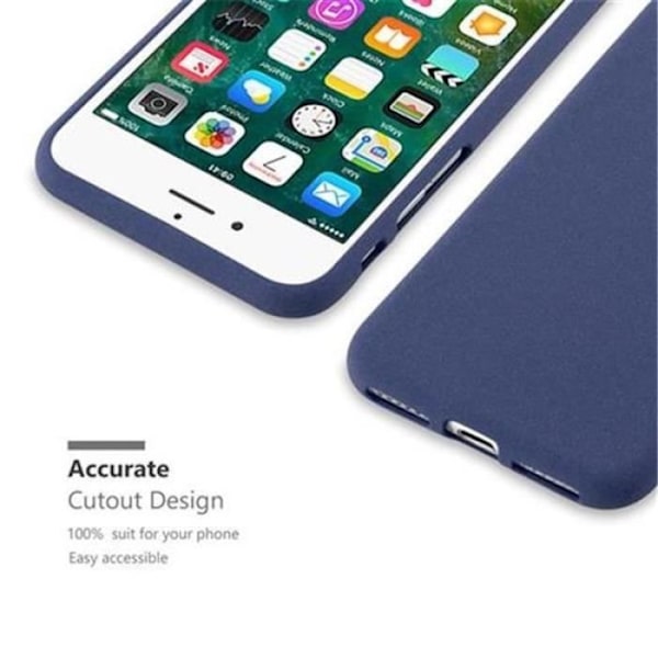 Apple iPhone 8 / 7 / 7S Fodral FROST MÖRKBLÅT Cadorabo FROST TPU Silikonskyddsfodral Skyddsfodral Ultra Slim Fin Bumper Mörkblå