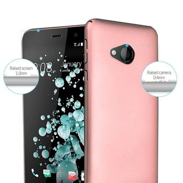 Coque - CADORABO - HTC U PLAY - Hårt skydd - Matt metallisk design - Orange Orange