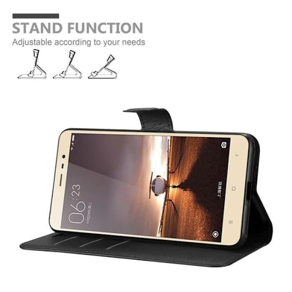 Coque - CADORABO - Red Mi Pro - Svart - Mjuk - Bokstöd funktion Svart