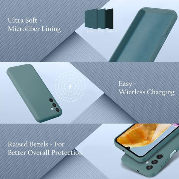 Skyddande stötsäker skal för Samsung Galaxy M15 i LIQUID GREEN Grön