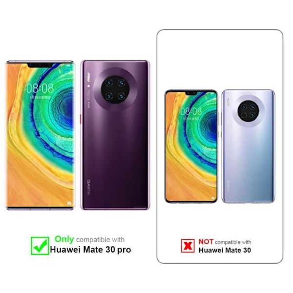 Fodral - CADORABO - MATE 30 PRO - Imiterat läder - Blommigt - Stativfunktion och kortplatser BLOMMA BLÅ