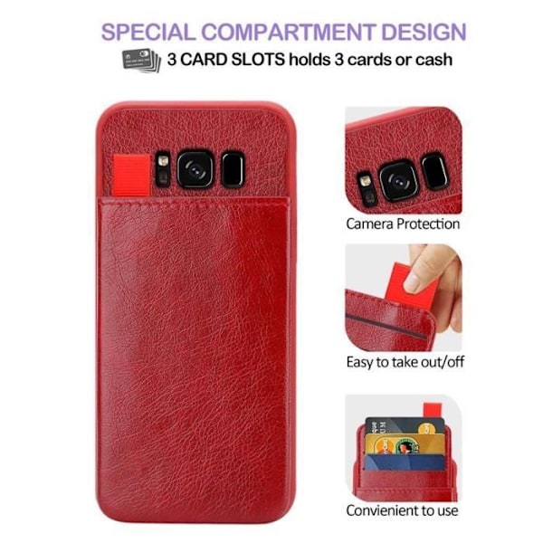 Etui för Samsung Galaxy S8 PLUS - CADORABO - Röd Körsbär - Syntetläder - Mjuk - Optimal skydd ROUGE MERISIER