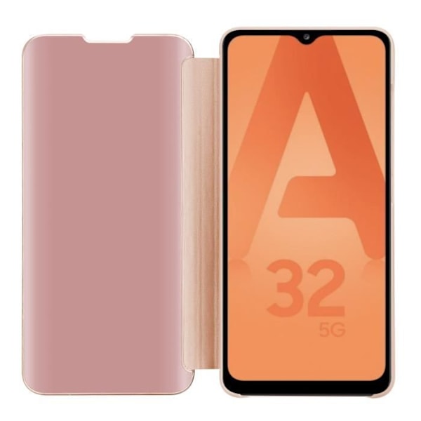 Cadorabo Fodral för Samsung Galaxy A32 5G i KUNZIT PINK Clear View Mirror Cover 360 graders skydd KUNZIT ROSE