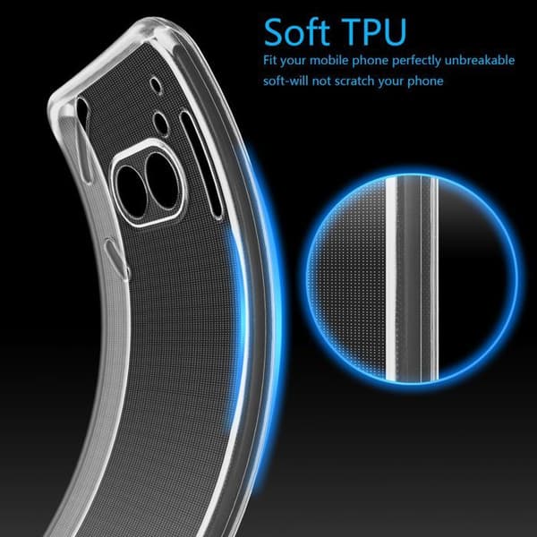 Transparent stötsäker silikonfodral för Nothing Phone 2a Vit