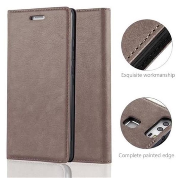 Huawei P9 Fodral i KAFFEBRUN från Cadorabo (INVISIBLE MAGNETIC CLOSURE Design) Helt skyddsfodral med flip flik
