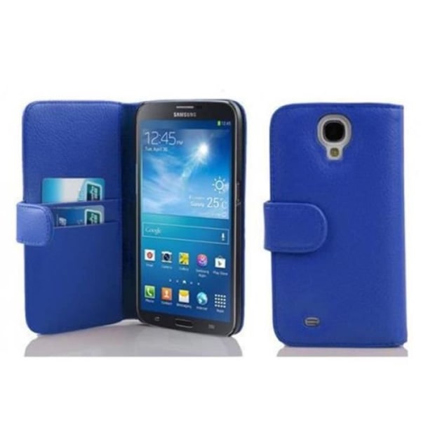 Coque - CADORABO - Galaxy MEGA 6.3 - Strukturerat konstläder - Magnetstängning - Ficka för kort Blå