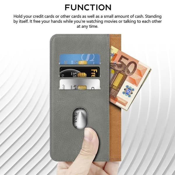 Etui för Oppo A94 5G Fodral i GRÅ Skydd Plånbok Grå