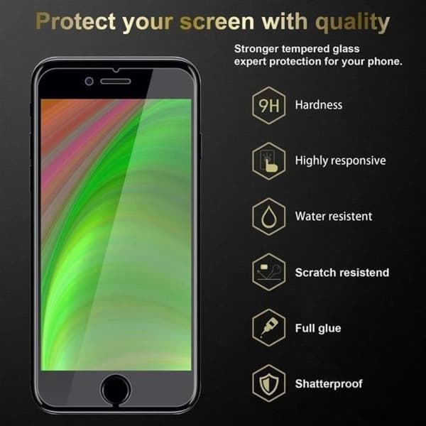 3x Härdat glas skärmskydd för iPhone 7 / 7S / 8 / SE 2020 Vit