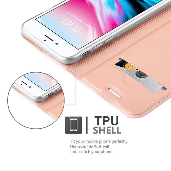 Flipfodral för iPhone 7 / 7S / 8 / SE 2020 Klassisk Guld Rosé Plånbok Stötsäker Ros