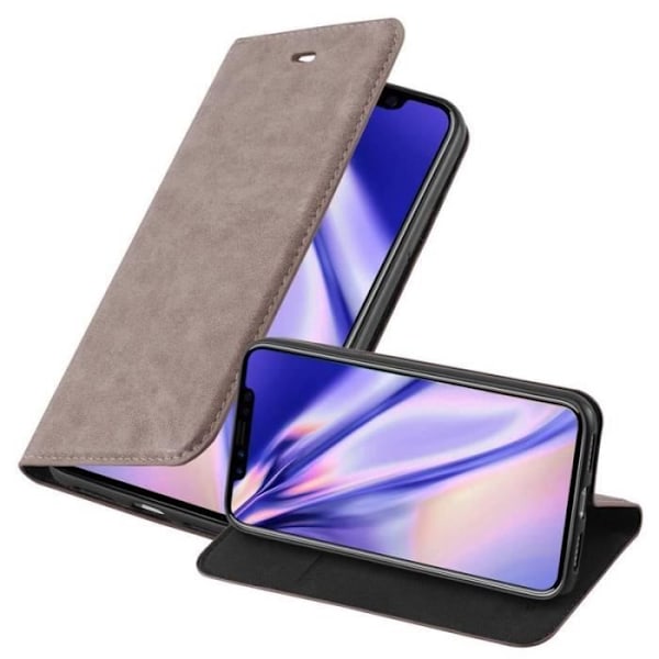 Fodral till Apple iPhone XS MAX - CADORABO - Brun - Imiterat läder - Magnetisk stängning - Ultratunn kastanj